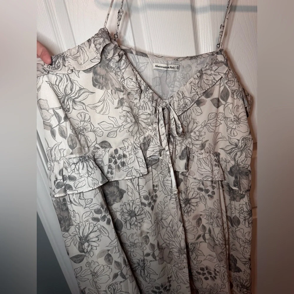 NWOT ⛅️ Abercrombie & Fitch Floral Ruffle Tie Mini Dress - Picture 4 of 9